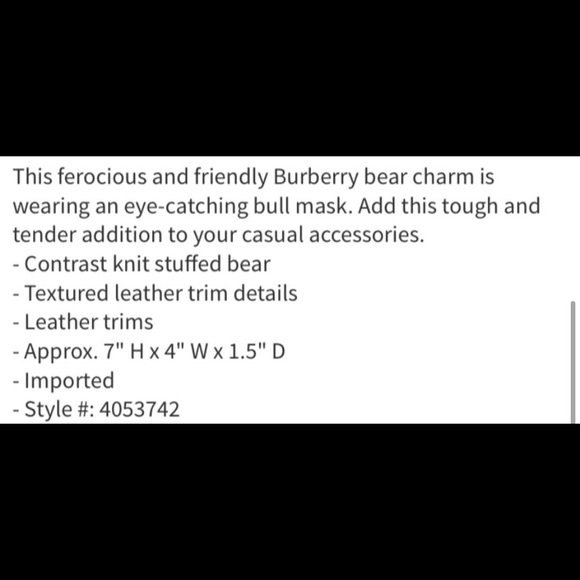 Burberry Key Chain Thomas Bull - Picture 7 of 8